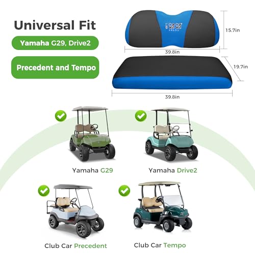 10L0L Golf Cart Seat Covers for Yamaha G29 Drive2 Club Car Precedent Tempo, Breathable Mesh Bench Seat Cover, No Drilling Front Seat Cushion, All-Season Comfort Gray Black - color: Black and Blue