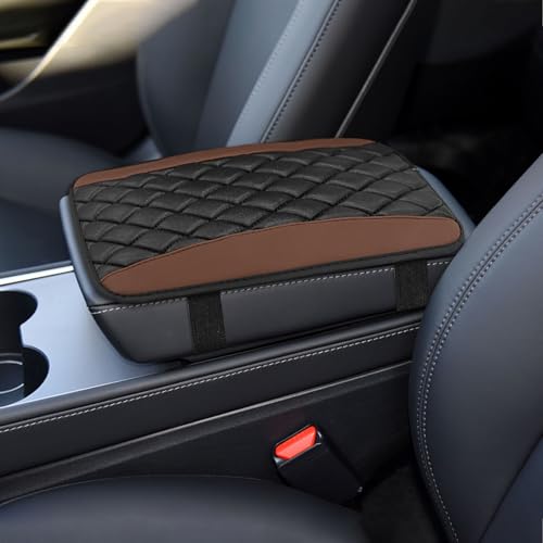 Car Center Console Cushion Pad, Car Armrest Cover, Universal Leather Waterproof Armrest Seat Box Cover, Car Decor Accessories Comfortable Auto Armrest Cover Protector for Cars (Coffee) - color: Coffee