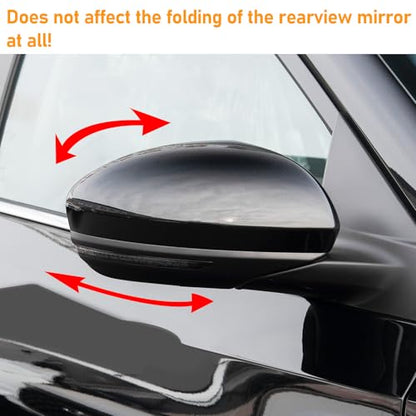 Moonlinks Compatible with Nissan Sentra 2020 2021 2022 2023 2024 Side Mirror Cover Replacement, Glossy Black Right Passenger Side Clip-on Mirror Cap for Sentra S/SR/SV/Sense/Advance/Exclusive - color: Right Black
