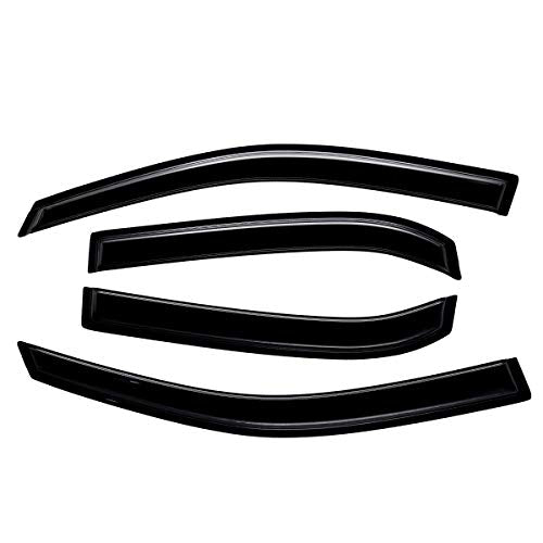 Lightronic Extra Durable Outside-Mount Auto Vent Window Visor, Fits 2010-2017 Chevrolet Equinox, UV Protection Rain Guard, Original Wind Deflector, No-Drill Easy Install, Dark Smoke, 4-Pcs - size: Outside Mount