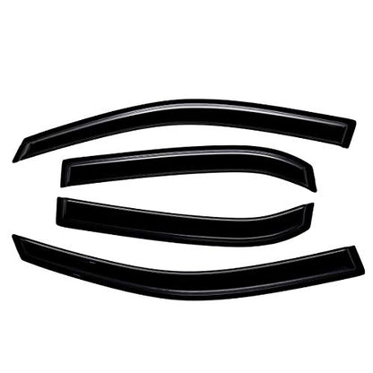 Lightronic Extra Durable Outside-Mount Auto Vent Window Visor, Fits 2010-2017 Chevrolet Equinox, UV Protection Rain Guard, Original Wind Deflector, No-Drill Easy Install, Dark Smoke, 4-Pcs - size: Outside Mount