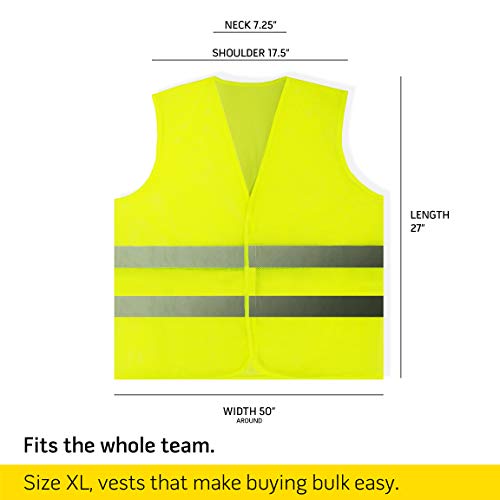 PeerBasics, 20 Pack, Yellow Reflective High Visibility Safety Vest, Hi Vis Silver Strip, Men Women, Work, Cycling, Runner, Construction (Mesh, 20)… - color: Yellow, size: 20