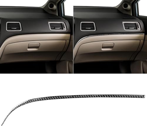 Auto Co-Pilot Storage Box Trim Strip Frame Sticker Compatible with Honda Civic 9 Coupe/Sedan 2013 2014 2015 Real Carbon Fiber Cover Interior Trim Accessories Black - color: Co-pilot Storage Box Trim Strip Frame