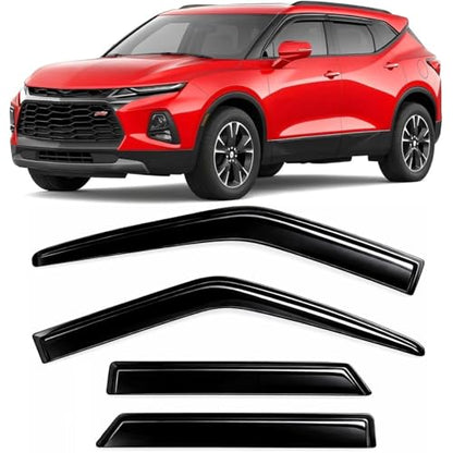 2019-2026 Tape-On Rain Guards for Chevrolet Blazer (Crossover) Side Window Visor Deflectors LT RS Premier Durable Tinted Shades 2020 2021 2022 2023 2024 2025 - size: For Chevy Blazer (Crossover) 2019-2026