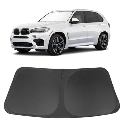 Windshield Sun Shade Custom Fit for 2014 2015 2016 2017 2018 BMW X5 Accessories Foldable Sunshade Sun Blocker Protect Car from Sun Rays & Heat Damage Keep Car Cooler - size: Fit BMW X5 2014-2018