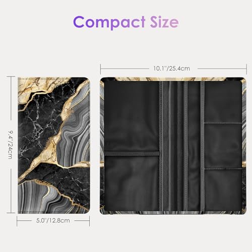 Car Registration and Insurance Holder，Colour Patterns Men Women Car License Document Registration and Insurance Card Holder - color: Black Marble