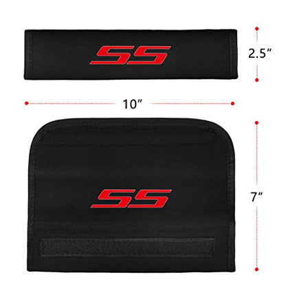 2PCS Seat Belt Covers Compatible with Chevy Camaro SS Accessories, Seatbelt Shoulder Strap Pads Safety Belt Cushions Protective Sleeves for Camaro SS Owners - color: Seat Covers-SS