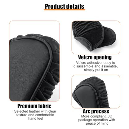 Zpana Car Gear Shift Knob Cover, Leather Automatic Vehicle Shifter Knob Protector, Anti-Slip Auto Interior Gear Stick Lever Handle Protection Cover, Universal for SUV, Sedan, Truck (Black) - color: Black