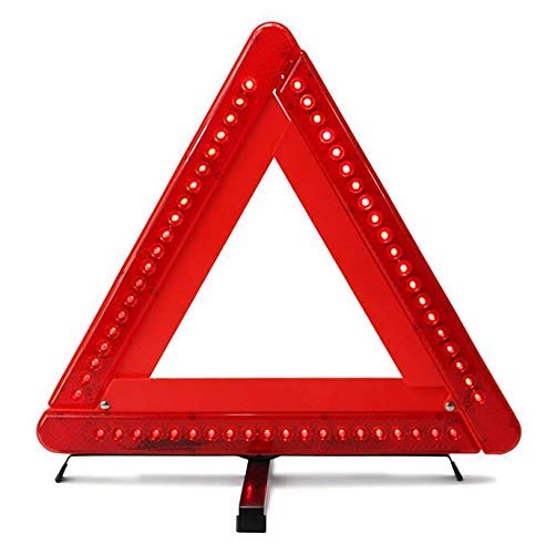 Car Warning Triangle Emergency Reflective LED Lights Warning Roadside Safety Triangle Sign Vehicles Flashing Red Light for Car Break Down Roadside Emergency