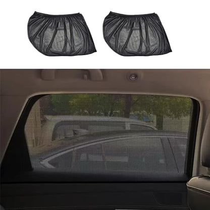 2PCS Car Window Shades, Car Window Covers, UV Protection Mesh Side Car Window Sun Shades, Automotive Window Accessories Stretchy Side Windows Car Shade Suitable for Vehicles (Rear Window)
