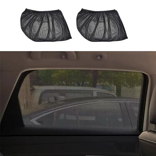2PCS Car Window Shades, Car Window Covers, UV Protection Mesh Side Car Window Sun Shades, Automotive Window Accessories Stretchy Side Windows Car Shade Suitable for Vehicles (Rear Window)