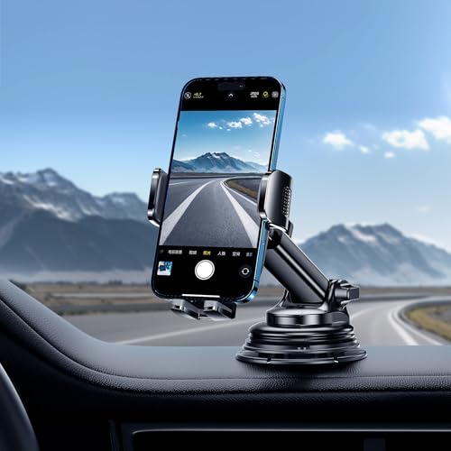 Qifutan Car Phone Holder Mount Phone Mount for Car Windshield Dashboard Air Vent Universal Hands Free Automobile Cell Phone Holder Fit for iPhone Smartphone Camera Mounts - style: Carbon fiber