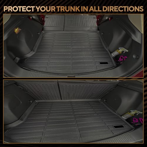 Naibeve Floor Mats for Cadillac Optiq 2025 2026 - All Weather for Cadillac Optiq Floor Mats Liners 2 Row & Cargo Mat & Backrest Mats Accessories - size: 21)Optiq|2025-2026