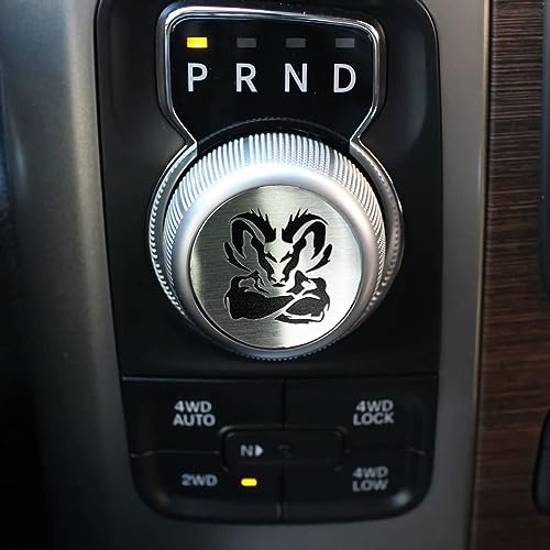 Gear Shift Switch Knob Cover Aluminium Dial Shifter Trim Plate for 1500/2500, 300/200 (Black-RM) - color: Black-RM