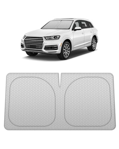 helloleiboo Graphene Car Windshield Sun Shade – 59" x 33" Foldable Car Sun Shade, Advanced Heat Absorption & UV Protection, Universal Fit for Cars, SUVs & Trucks (59 * 33 Inches) - size: 59*33 Inches