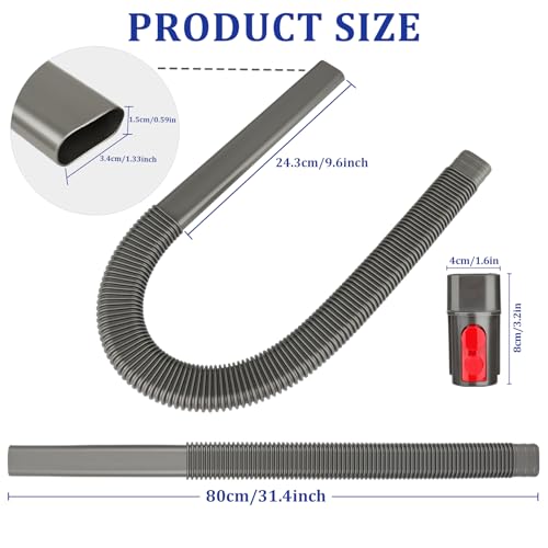 Dryer Vent Lint Removal Tool Vacuum Attachments Hose for Dyson GEN 5 V15 V12 V11 V10 V8 V7 Detect Outsize Slim Absolute Cyclone Vacuum Cleaner Dryer Cleaner Kit Nozzle Crevice Flexible Hose - style: Dryer Hose Gray