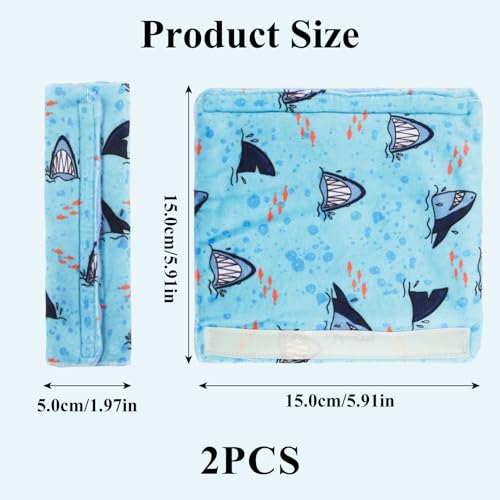 2-Pack Car Seat Strap Covers, Infant Seatbelt Covers, Velvety Soft Double-Sided Use Car Seat Shoulder Strap Pads for Infant Toddler, Blue Shark Pattern - color: Blue Shark