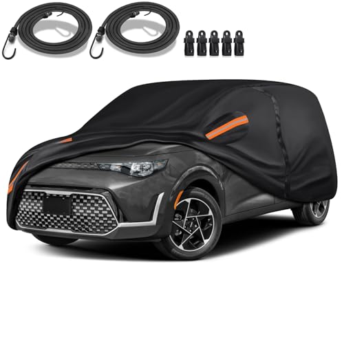 16-Layer Special Full Car Cover Fit for 2010-2024 Ki-a Soul, Ultra Heavy 600D Oxford Cloth, All-Weather Protection Summer Sun Exposure and Winter Snow Rain Dust UV, Black - color: Fit for 2010-2024 Ki-a Soul