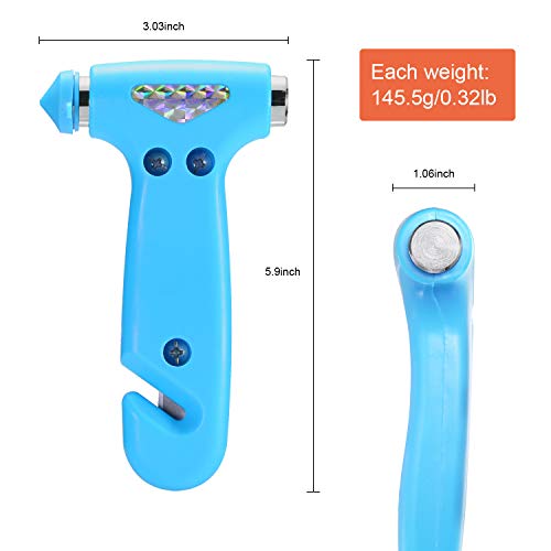 THINKWORK Car Safety Hammer for Teen Boy and Men's Gifts, Blue Three-in-One Emergency Escape Tool with Window Breaker and Seat Belt Cutter, Safety Emergency Car Escape Tool for Family and Children - color: Blue