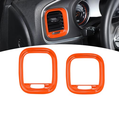 for Charger Dashboard Side Air Vent Cover Trim Fit for Dodge Charger 2015-2023 Orange Interior Accessories 2pcs - color: Orange
