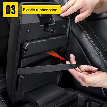 AOMSAZTO Center Console Armrest Covers for Ford Explorer 2011-2019 Black with Red Stiches - color: black with red stiches