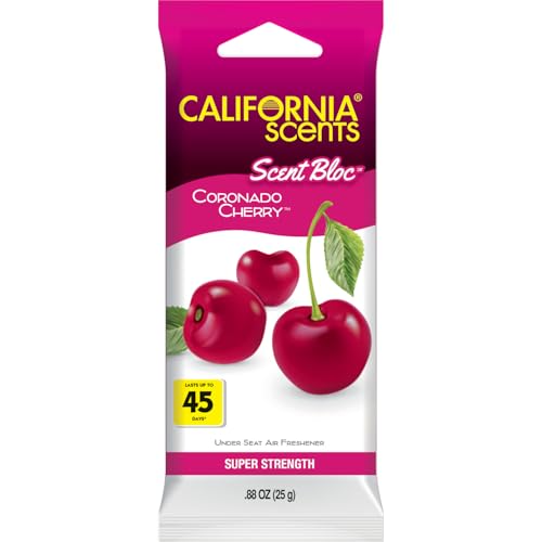 California Scents Power Bloc Car Air Freshener, Coronado Cherry Scent - size: 0.88 Ounce (Pack of 6)