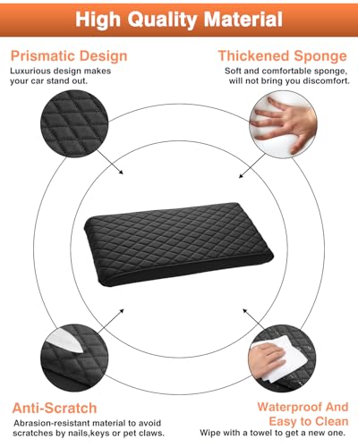 Shademax Custom for 2024 2025 2026 Hyundai Santa Fe Center Console Cover Armrest Cover Santa Fe Hybrid Accessories Arm Rest Cushion Pad Leather Middle Console Cover Armrest Seat Box Protector - size: Size for Hyundai Santa Fe 2024-2026