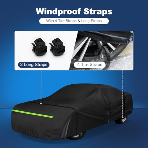 QUNSUNUS Car Cover for Nissan 260Z/280Z/280ZX/300ZX 1974-1996, Waterproof 300ZX Car Covers with Cotton Lining, All Weather Cover with Straps and Zipper - color: for 260Z/280Z/280ZX/300ZX
