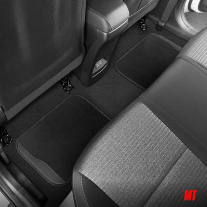 Motor Trend SpeedSeries Carpet Car Floor Mats Set - Versatile Fit for Cars, Trucks, SUVs, Vans Grey Trim Racing Design Car Mat Full Set Tapetes para Carro - Set of 4, Black & Gray Car Carpet Mats - color: Speed Series-Grey