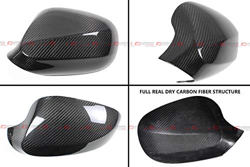 Real Carbon Fiber Side View Mirror Cap Cover Compatible for 2010-2013 BMW E92 E93 LCI 2 Door 3 Series 328i 325i 335i