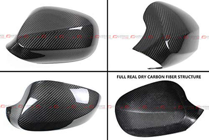 Real Carbon Fiber Side View Mirror Cap Cover Compatible for 2010-2013 BMW E92 E93 LCI 2 Door 3 Series 328i 325i 335i
