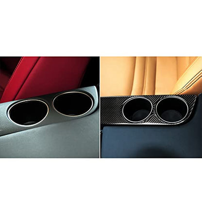 NVCNX Car Center Console Cup Holder Panel Cover Decal Compatible with Lexus IS250 2014 2015 / IS200t 2016 2017 / IS300 2016-2020 / IS350 2014-2020 Carbon Fiber Interior Trim Accessories Black - A - color: Cup Holder - a