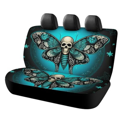 Comfortable Goth Moth Dead Skull Moon Car Seat Covers Universal Fit Cars Trucks SUVs, Scratch Proof Vehicle Seat Protectors Quick Install - color: Pattern 434