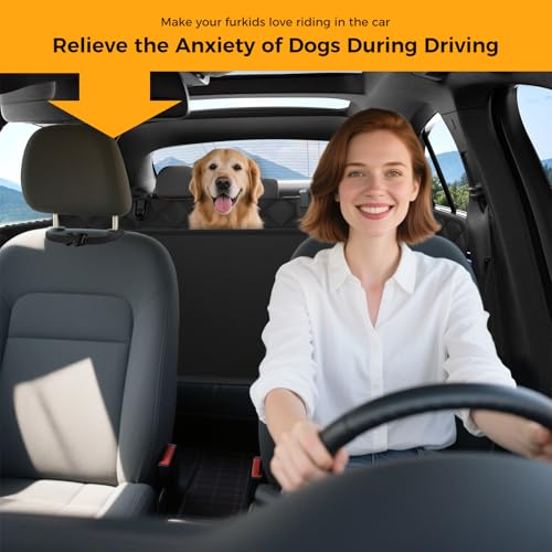 Dog Car Seat Cover for Back Seat,100% Waterproof Scratch Proof Nonslip Seat Cover,600D Heavy Duty Scratch Soft Dog Hammock for Car for Cars Trucks and SUVs（allblack