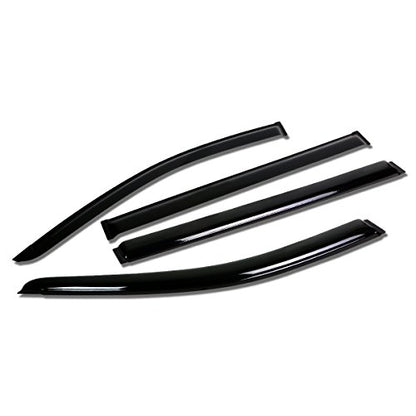 Auto Dynasty 4Pcs Tape-On Window Visor Compatible with 2008 2009 2010 2011 2012 2013 2014 2015 2016 Dodge Grand Caravan Chrysler Town & Country 2008-2016, Deflector Rain Guard, Acrylic Dark Smoke - size: 08-16 Chrysler Town & Country/Dodge Grand Caravan