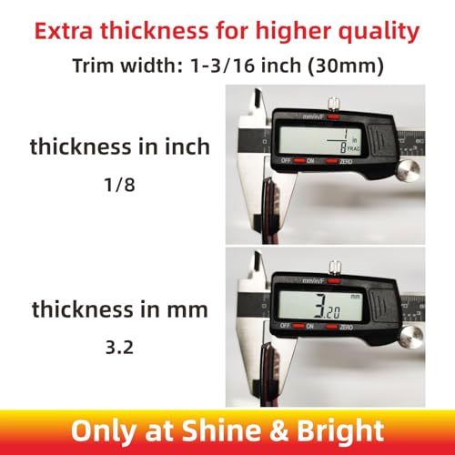 16Ft Chrome Silver Extra Thick Auto Molding Trim Universal Bumper Window Door Body Side Decorative Strip Scratch-Proof (Width: 1-3/16inch [30mm]) - size: Width: 1-3/16inch [30mm]