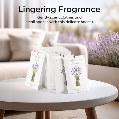 MYARO 12 Pack Lavender Scented Sachets | Odor Eliminator & Air Freshener for Drawer, Closet, Car, Shoes, Gym Bag, Suitcase | Home Fragrance Gift Set - color: Lavender