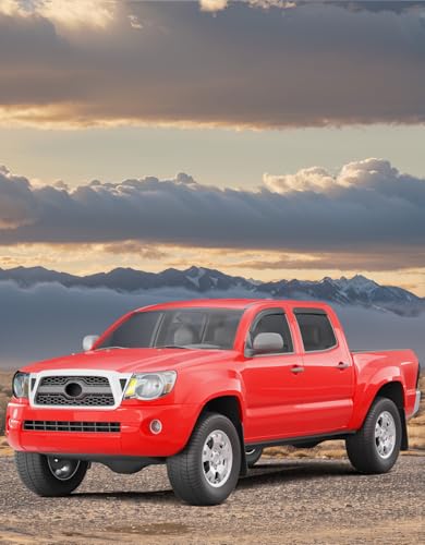 Outside-Mount Window Rain Guards Fit for Toyota Tacoma 2005-2015 Double Cab, Extra Durable Window Visors Wind Deflector Dark Smoke Vent Shades Truck Car Tape-on with Thicker 4PCS - size: Fit for 2005-2015 Toyota Tacoma