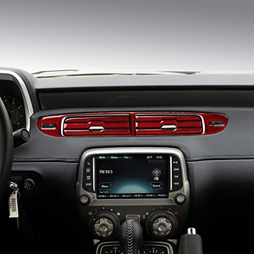 Car Sticker Carbon Fiber Decal Interior Trim Accessories for Chevrolet Camaro 2010 2011 2012 2013 2014 2015 （Center Air Vent） - color: Center Air Vent
