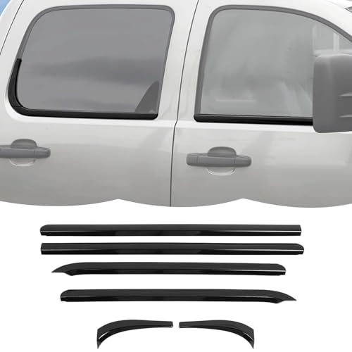 RT-TCZ Window Trim Strip Cover Window Molding Trim Cover Decoration Exterior Accessories for Chevy Avalanche/Suburban/Tahoe/Silverado 2007-2013,for GMC Yukon/Sierra 2007-2013 (Black) - color: Black
