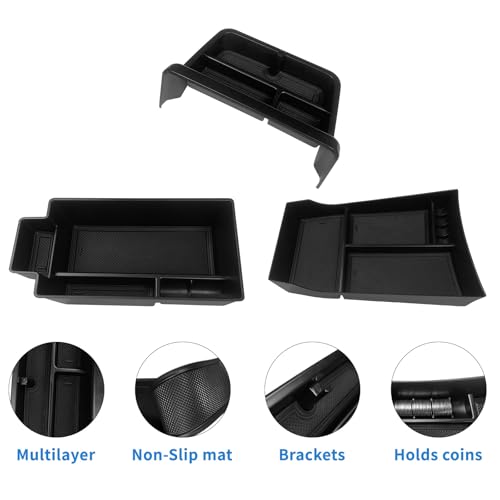 Zxiaochun 3PCS Center Console Organizer Compatible with 2021-2025 2026 Nissan Rogue S/SV/Rock Creek Accessories, Dashboard Tray Armrest Storage Box Lower Center Console Tray (Only Fit 8-Inch Screen) - size: 3PCS Center Console Tray