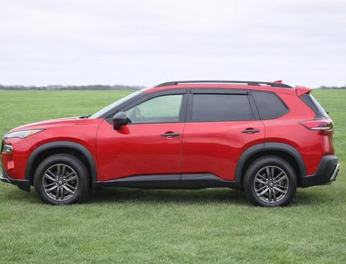 2021-2026 Tape-On Rain Guards for Nissan Rogue Side Window Visor Deflectors S SV SL Platinum Tinted Vent Shade Protectors 2022 2023 2024 2025 - size: For Nissan Rogue 2021-2026