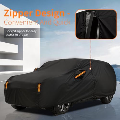 Waterproof Car Cover All-Weather,Full Exterior Automobiles Cover for SUV 191-201 inch Universal Fit Ford Explorer, Toyota Highlander, Hyundai Palisade, Honda Pilot, Dodge Durango etc. - size: Fit Suv Jeep Length 191-201 Inch(yxl)