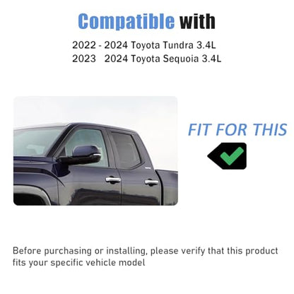 AUCERAMIC Stick-on Mirror Cover Caps Fit 2022-2024 for Toyota Tundra 2023-2024 for Sequoia 3.4L Door Side View Mirror Back Cover Cap Overlay (Glossy Black) - style: Glossy Black