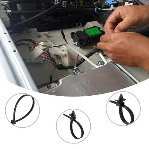 200PCS Car Wire Loom Routing Clips, Push Mount Cable Tie Assortment Kit, 15 Different Sizes Automotive Wiring Harness Clip, Universal Replacement Part for Most Vehicles