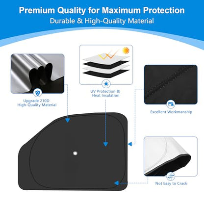 Front Side Window Sun Shade with Suction Cups for 1996-2025 Chevy Express Cargo Van, Foldable Window Sunshade Sun Visor Protector, Side Window Shades Sun Shield Blocks UV Rays Heat, Pack of 2 - size: Silver & Black-Fit 1996-2025 Chevy Express