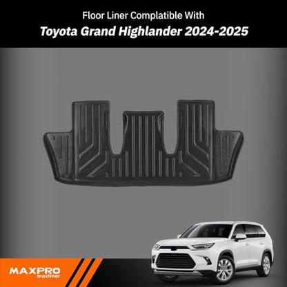 Premium MAXPRO Floor Mat for 2024-2026 Toyota Grand Highlander 3rd Row All Weather Waterproof TPE Floor Liner Custom Fit Car Mat Automotive Floor Mats Toyota Grand Highlander Accessories Car Mats - size: 2024-2026 Toyota Grand Highlander 3nd Row