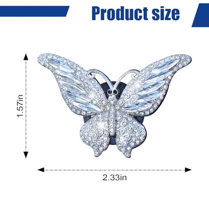 3PCS Bling Butterfly Car Vent Clip, Rhinestone Car Dashboard Air Vent Trim Clips, Auto Air Fresheners Outlet Clip, Auto Interior Diffuser Decoration Accessories for Women Present (White) - size: White