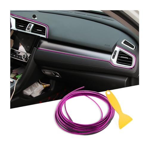 Osilly Car Interior Moulding Trim Strips, 33Ft/10M Universal Electroplating Decoration Filler Insert Strips, Styling Dashboard DIY Flexible Strip, Garnish Accessory with Installing Tool (Purple) - color: Purple, size: 33Ft
