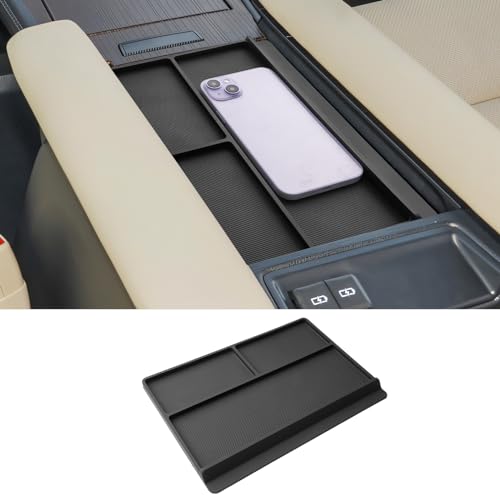 CDEFG Center Console Organizer Tray Compatible with 2021-2025 2026 Toyota Sienna Armrest Anti-Slip Storage Pad, Armrest Lid Nonslip Mat Cellphone Barrier for 4th Gen Toyota Sienna Interior Accessory - color: Black Armrest Anti-Slip Pad for 2021-2025 Sienn